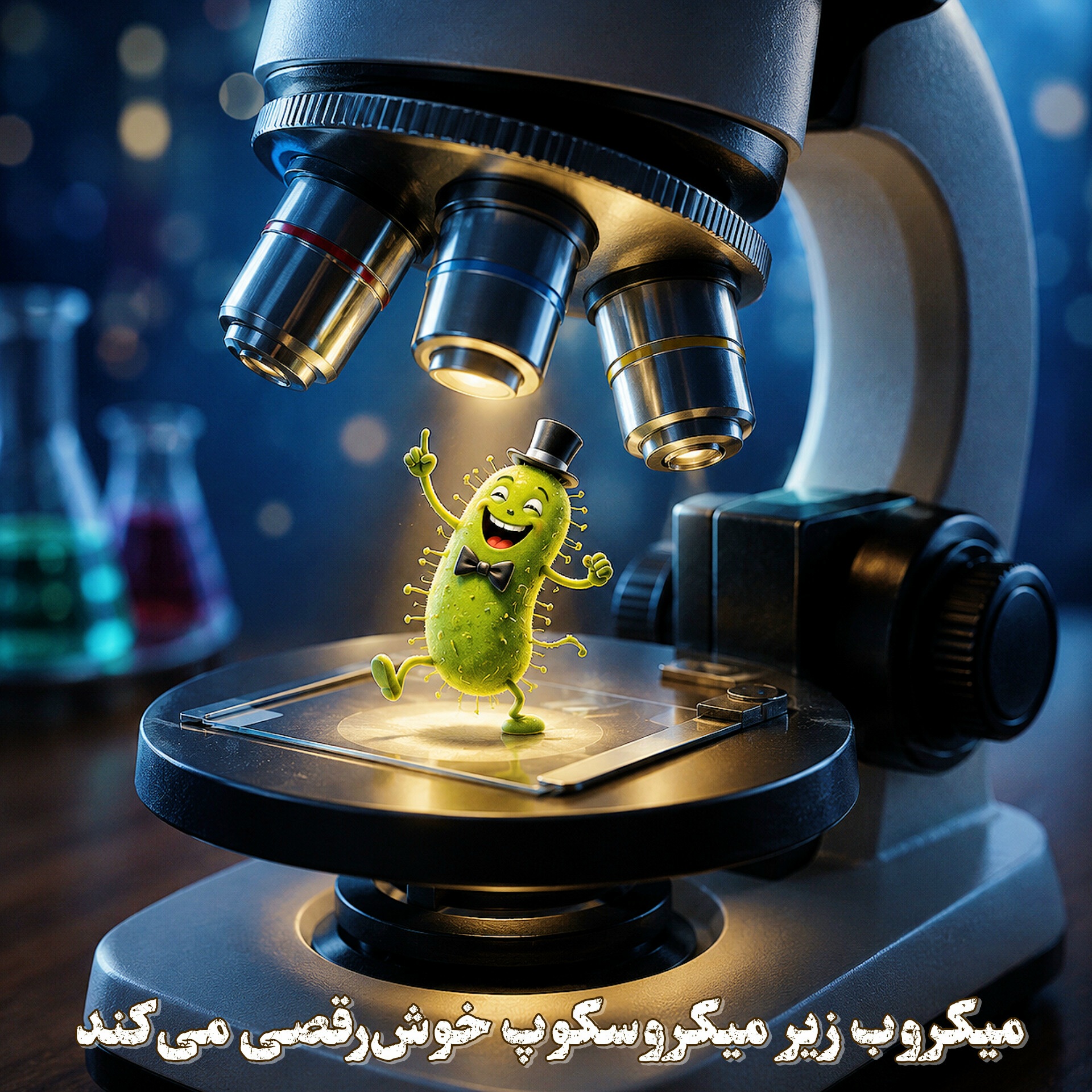 میکروب زیر میکروسکوپ خوش‌رقصی می‌کند | کاریکلماتور