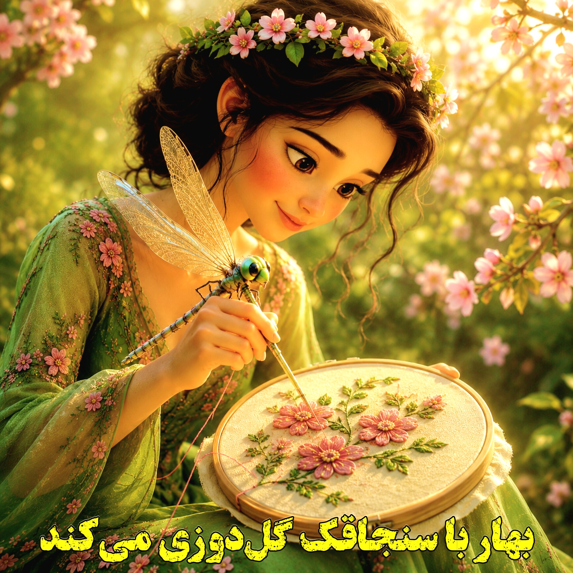 بهار با سنجاقک گل‌دوزی می‌کند | کاریکلماتور