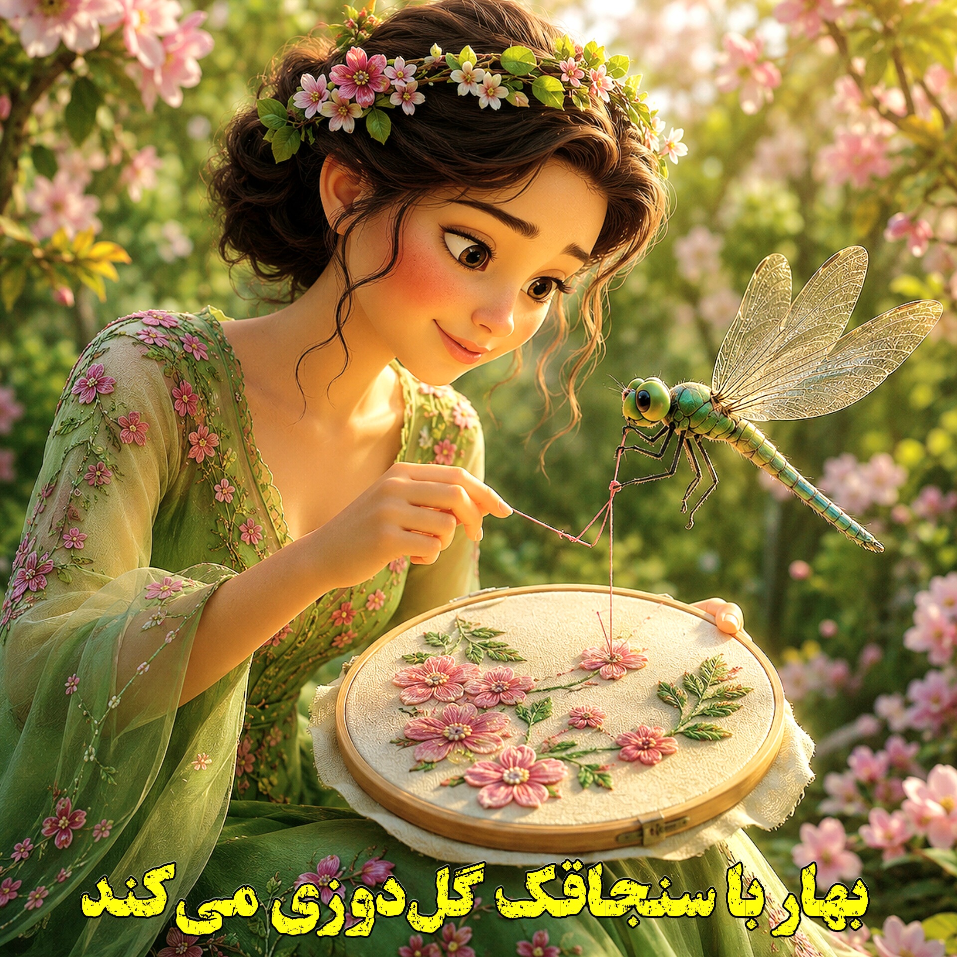 بهار با سنجاقک گل‌دوزی می‌کند | کاریکلماتور